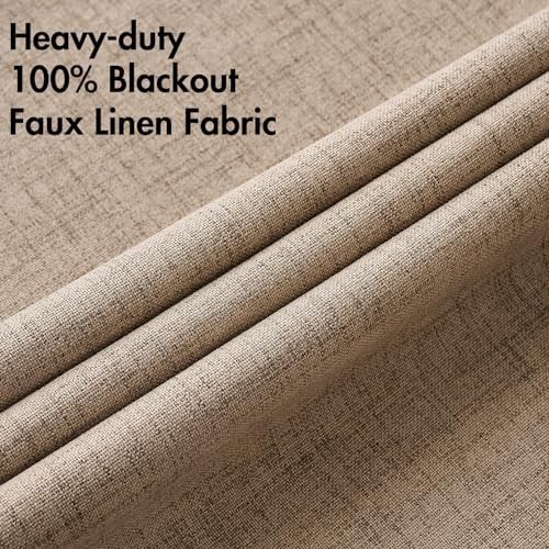 Copper brown faux linen blackout curtain 84 in — photo 5