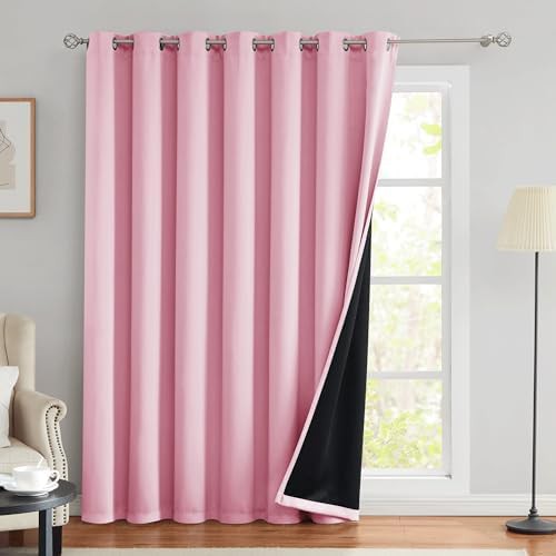 Patio sliding door blackout curtains pink 100 in — photo 3