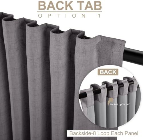Faux Linen Total Blackout Curtains for Bedroom 84 Inches Long — photo 3