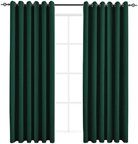 JSFLY hunter green bedroom curtains 108 in