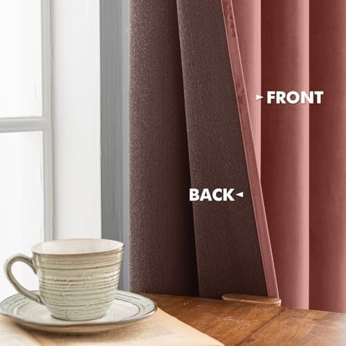 Dusty rose velvet noise reducing curtains — photo 4
