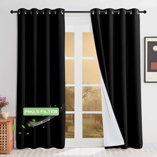White four layer thermal soundproof curtain