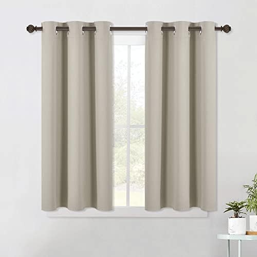 Natural short grommet blackout curtains 45 in
