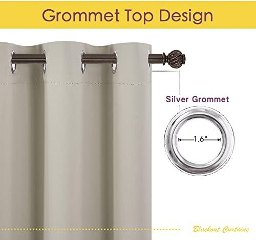 Natural short grommet blackout curtains 45 in — photo 3