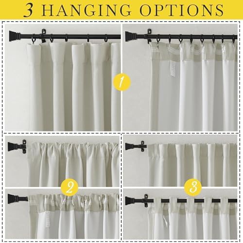Natural faux linen pinch pleated curtains 84 in — photo 3
