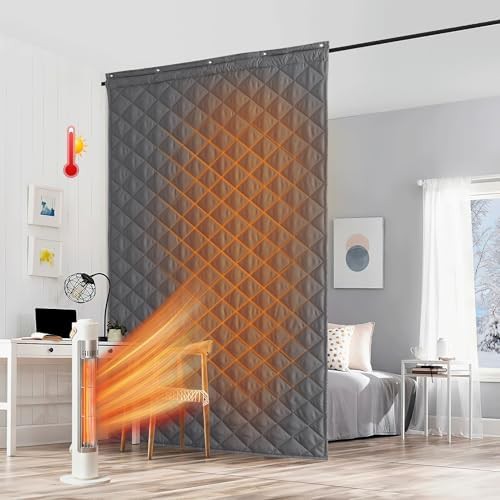 Thick quilted thermal insulated winter window curtain