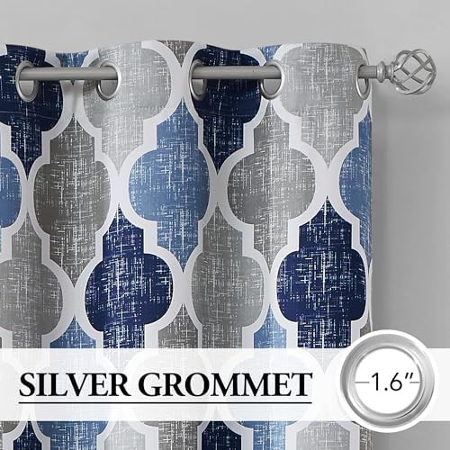 Moroccan sliding door curtains blue grey 100 in — photo 4