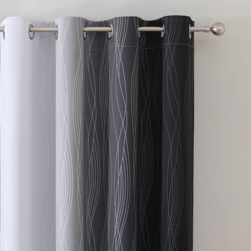 Black and Greyish White Ombre Bedroom Drapes — photo 4