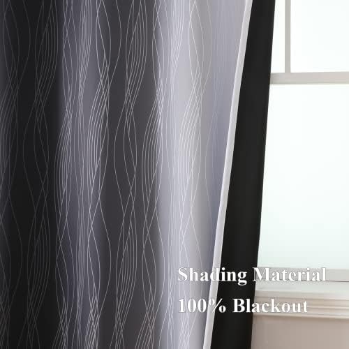 Black and Greyish White Ombre Bedroom Drapes — photo 5