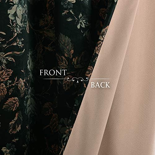Black velvet vintage floral curtains 84 in — photo 4