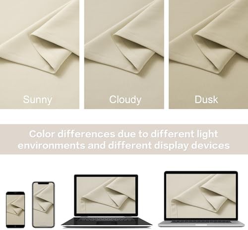 Beige back tab thermal curtains 102 in — photo 5