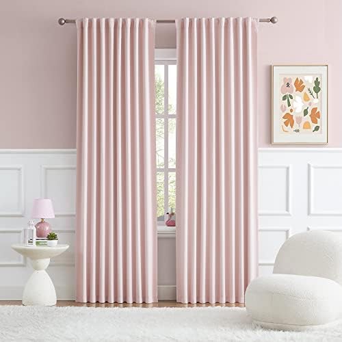 Rose blush room darkening curtains 90 in