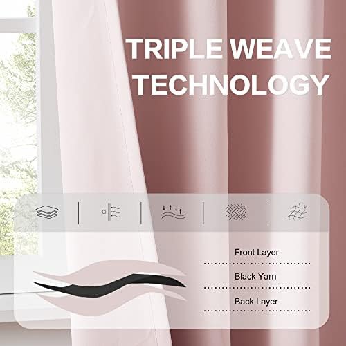 Rose blush room darkening curtains 90 in — photo 4