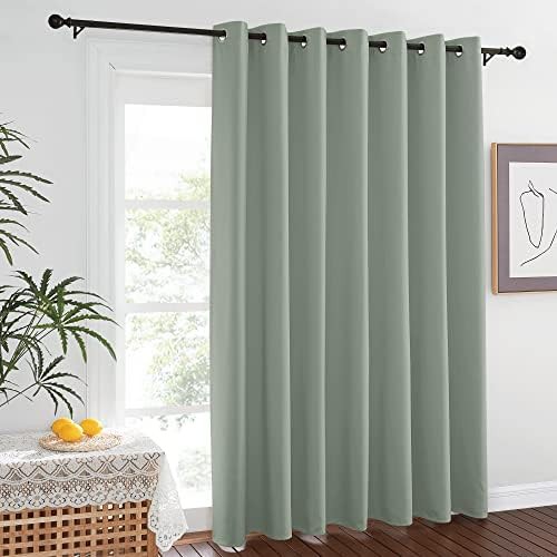 Sage green grommet thermal patio door curtain