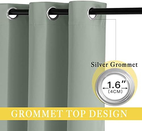 Sage green grommet thermal patio door curtain — photo 3