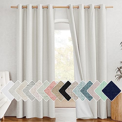 Ivory Linen Thermal Insulated Office Curtains