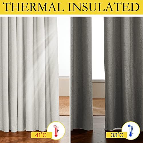 Ivory Linen Thermal Insulated Office Curtains — photo 4