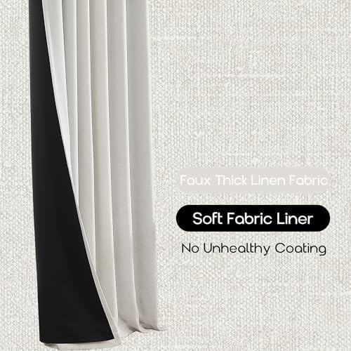Greyish white linen 96 inch pleated drapes — photo 3