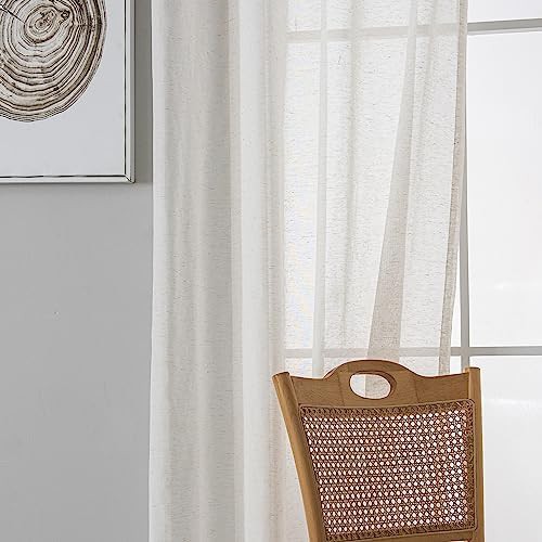 Linen blend privacy sheer curtains 63 in — photo 3