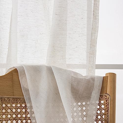 Linen blend privacy sheer curtains 63 in — photo 4