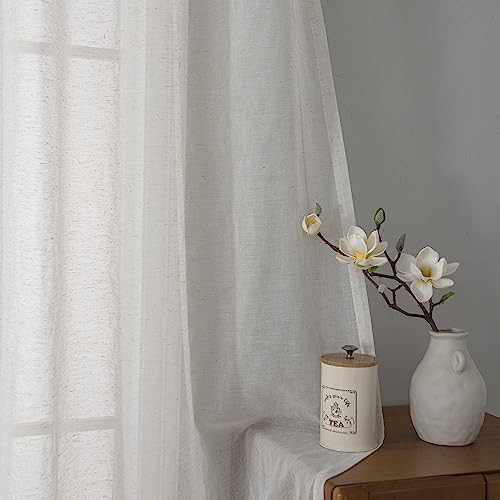 Linen blend privacy sheer curtains 63 in — photo 5