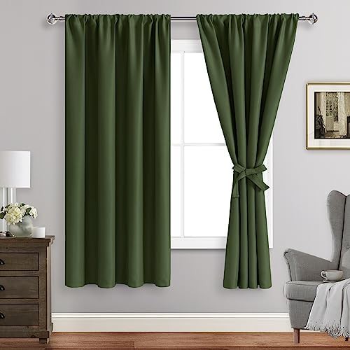 JIUZHEN blackout bedroom rod pocket curtains