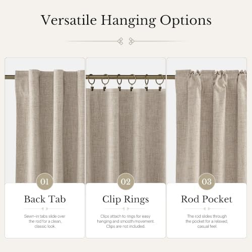 Grey linen total blackout curtains 90 in — photo 5