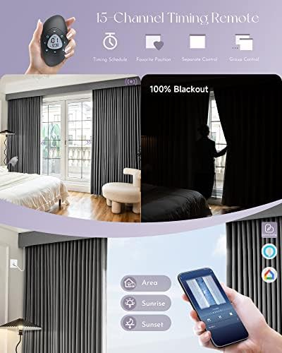 Iron Grey Motorized Smart Blackout Curtains — photo 3