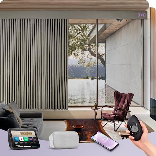 Mocha Beige Smart Motorized Linen Curtains