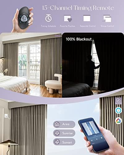 Mocha Beige Smart Motorized Linen Curtains — photo 3