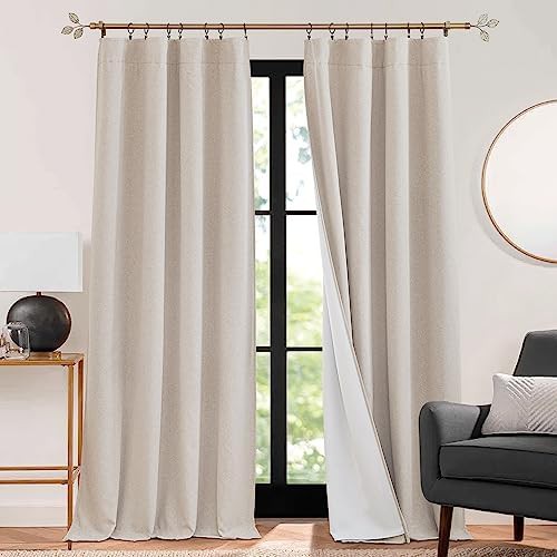 3 in 1 Soundproof - Blackout - Termal Insulated Linen Curtains