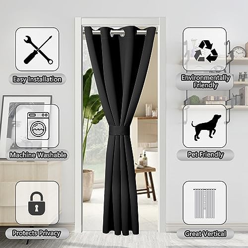 Black grommet closet and doorway curtain — photo 5