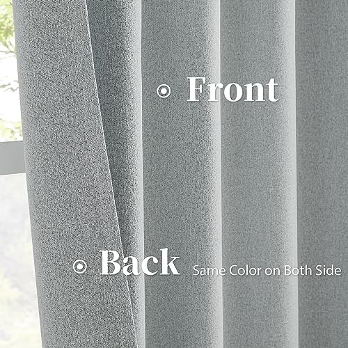 Light grey linen blackout curtain 102 in — photo 4