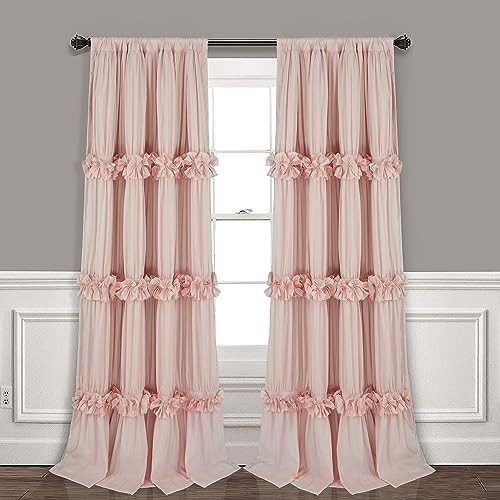 White boho thermal insulated window curtains 84 in
