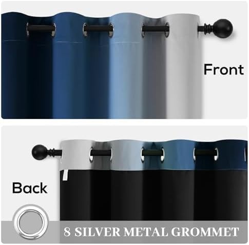 Ombre blue blackout curtain 84 in — photo 5