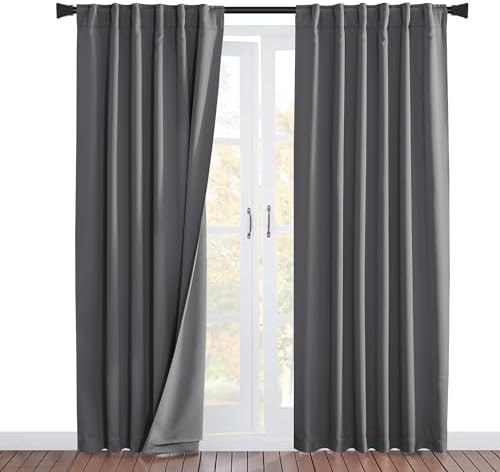 Gray back tab noise insulation curtains
