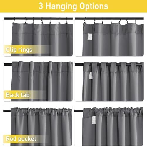 Gray back tab noise insulation curtains — photo 5