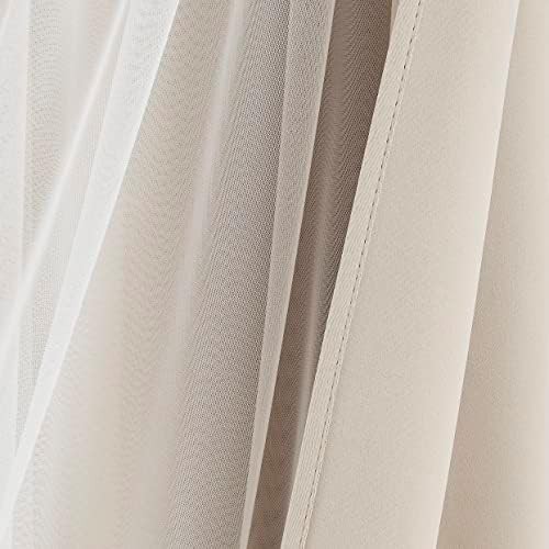 Beige double layer thermal insulated curtains — photo 3
