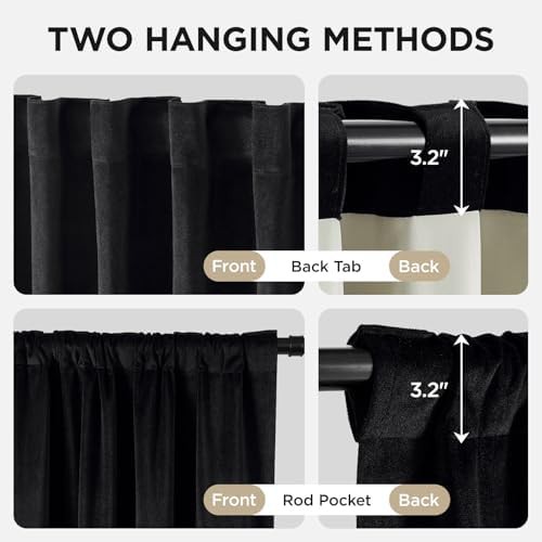 Velvet thermal back tab curtains 84 in — photo 4