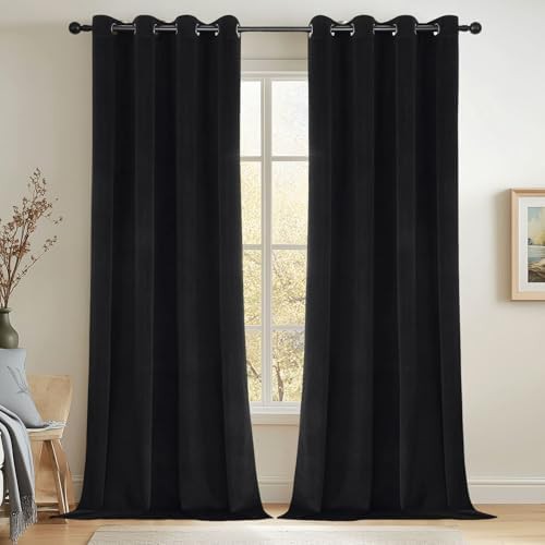 Velvet Total Blackout Window Drapes 84 in