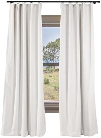 Beige linen farmhouse total blackout curtains
