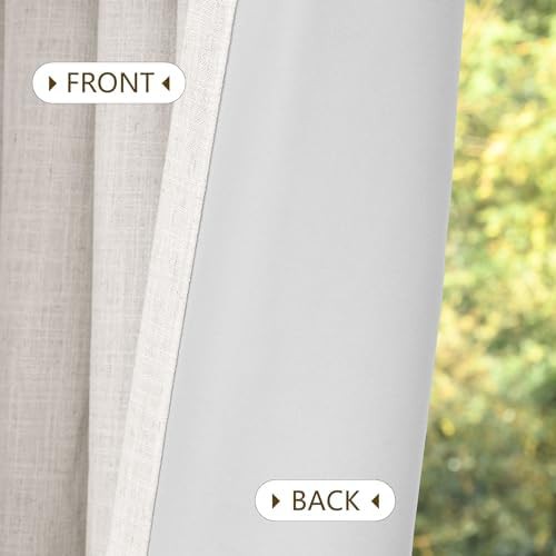 Beige linen farmhouse total blackout curtains — photo 4