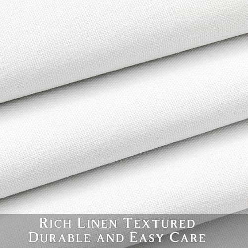 White linen textured blackout curtains 63 inches — photo 5