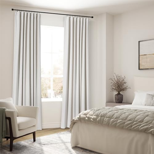 Cream linen total blackout curtains 90 in — photo 5