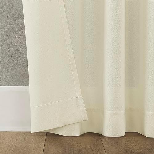 Ivory Linen Texture Twist Tab Curtains — photo 3