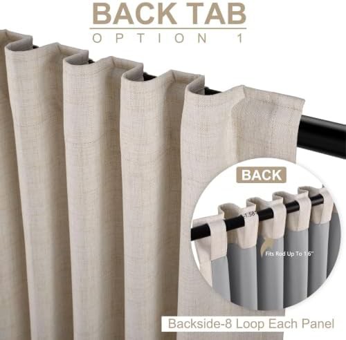 Linen total blackout curtains 90 inch cream — photo 3