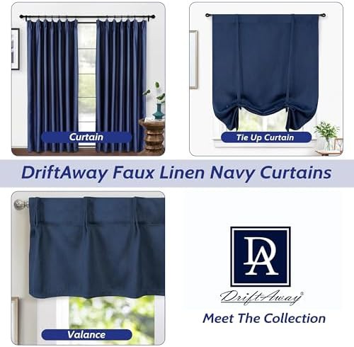 DriftAway navy pinch pleat linen curtains 108 in — photo 5
