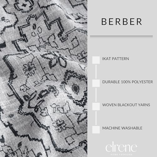Elrene Berber charcoal ikat curtain panel set — photo 4