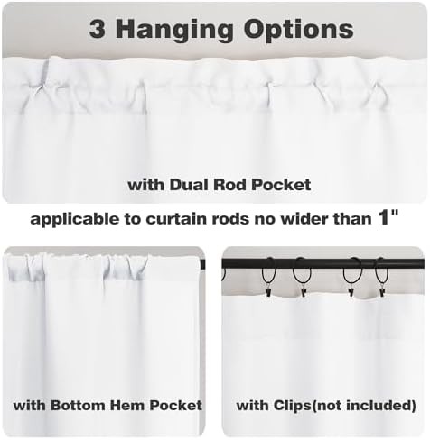 White faux linen curtains 54 inch length — photo 4