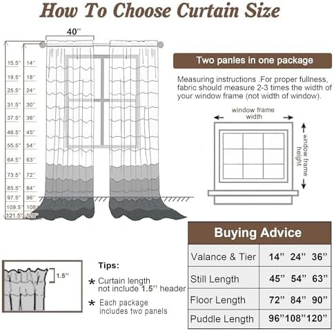 White faux linen curtains 54 inch length — photo 5